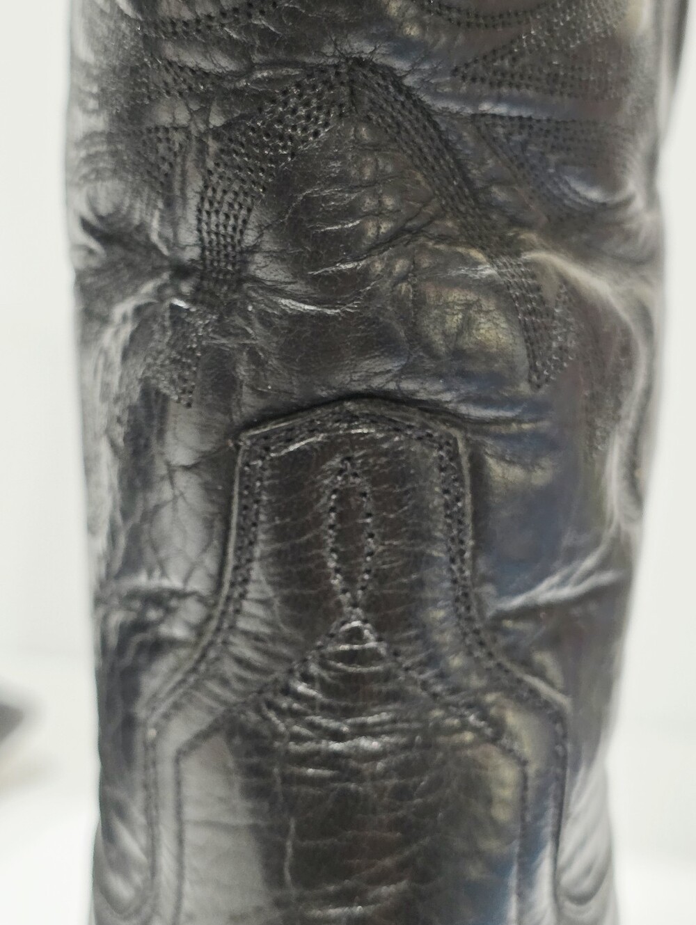 Charlie 1 Horse I4566 Lucchese Black Leather Boot Western Snip-Toe Calf 6 B Used - Picture 13 of 16
